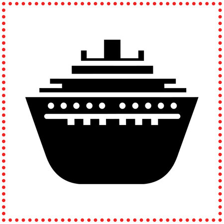 Simple Cargo Vessel Silhouette Vector  Great for Freight Forwarding, Nautical Logos, and Shipping Graphicsのイラスト素材
