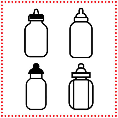 Baby Bottle Vector Illustration  Ideal for Baby Announcements, Shower Invitations, and Brandingのイラスト素材