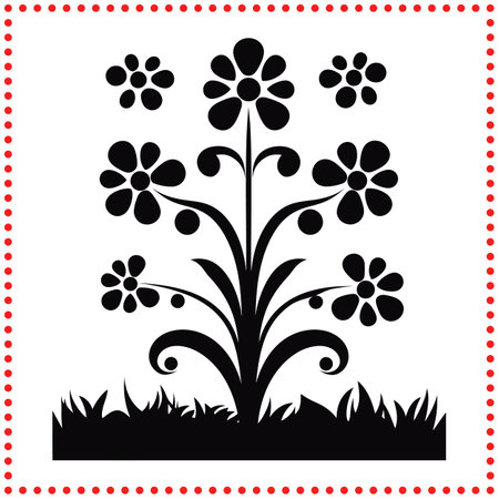 Charming Floral Vector Design  Perfect for Nursery Decor, Scrapbooking, and SpringThemed Artのイラスト素材