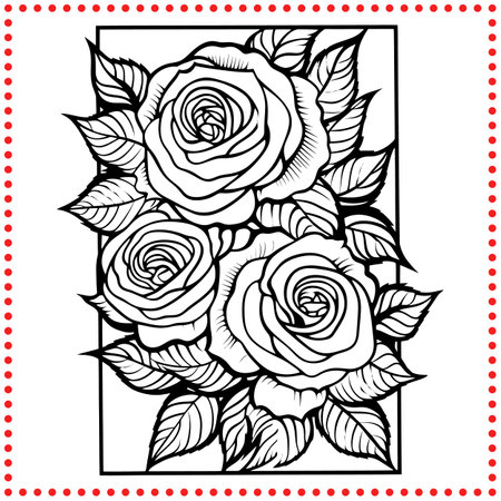 Classic Rose Flower Vector  Great for Valentines Day Cards, Beauty Products, and Romantic Decorのイラスト素材