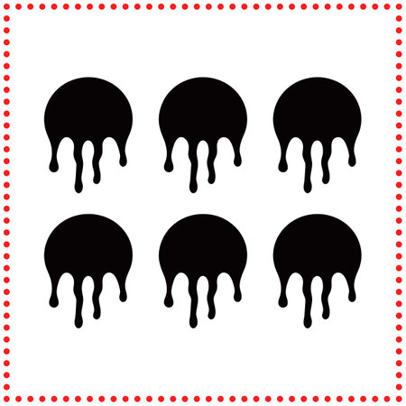 Artistic Dripping Circles  Add a Creative Touch to Your Designs with These Silhouettesのイラスト素材