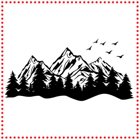 The perfect blend of adventure and serenity  The mountains are your ultimate escape.のイラスト素材