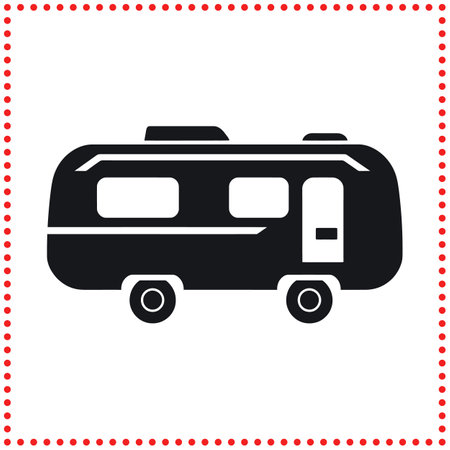 Compact Camper Van Design  Suitable for Caravan Tours, Road Trips, and Outdoor Lifestyle Logosのイラスト素材