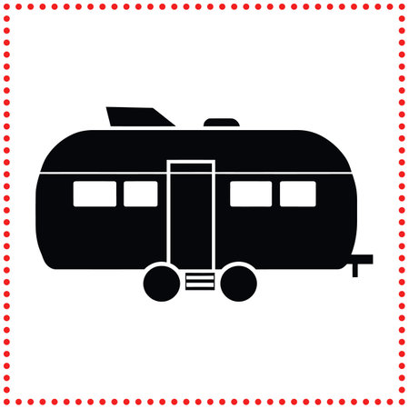 Compact and Cozy Caravan  Your Ideal Companion for CrossCountry Adventuresのイラスト素材