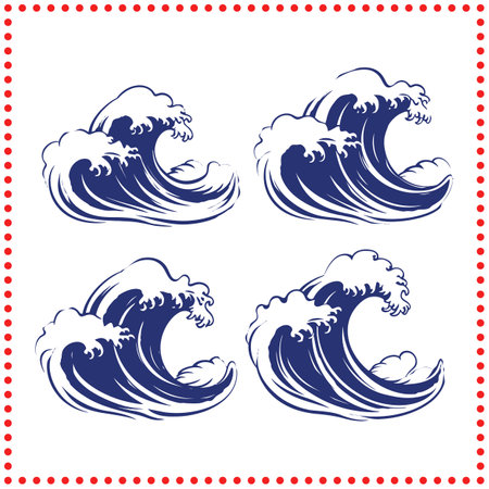 Riding the Crest  The Powerful Rise and Fall of Ocean Wavesのイラスト素材