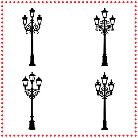 Enhance your outdoor space with these iconic, timeless street lamps.のイラスト素材
