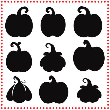 Our pumpkin silhouettes are a musthave for any fall and Halloween decor.のイラスト素材
