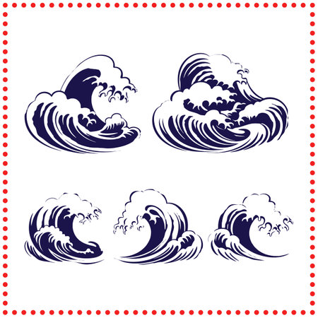 Unyielding Power  The Unstoppable Force of Oceanic Wavesのイラスト素材