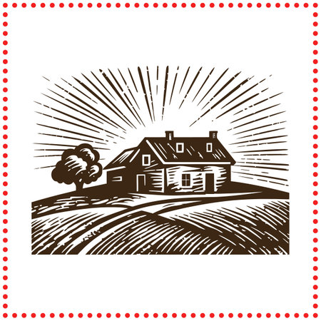 A Cozy Cottage  Embrace the Calm and Comfort of Life in the Countryside.のイラスト素材