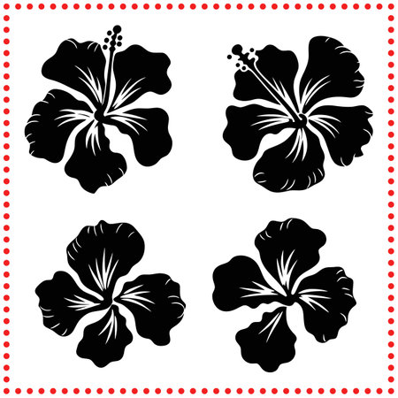 Island Bliss  Hibiscus Flower Designs That Add a Splash of Tropical Charm.のイラスト素材
