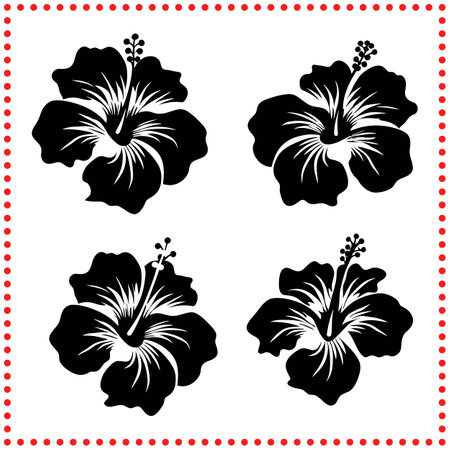 Hibiscus Beauty  Tropical Flower Designs for a Lush, Inviting Space.のイラスト素材