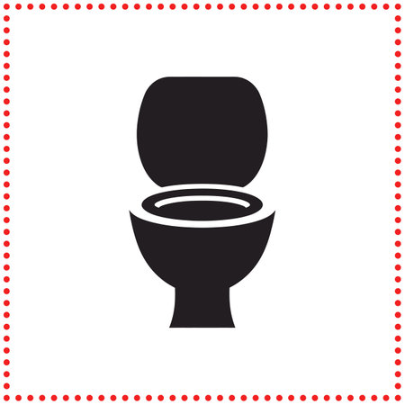 Sleek Black Toilet Silhouette Vector  Great for Modern Bathroom Themed Projectsのイラスト素材