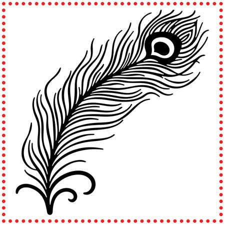 Stylized Peacock Feather Vector  Perfect for NatureInspired and Decorative Projectsのイラスト素材