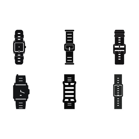 Elevate Your Timepiece  Sleek Black and White Watch Strap Selectionのイラスト素材
