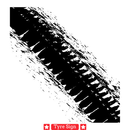 Automobile Wheel Print Designs  Tire Mark Symbols Kitのイラスト素材