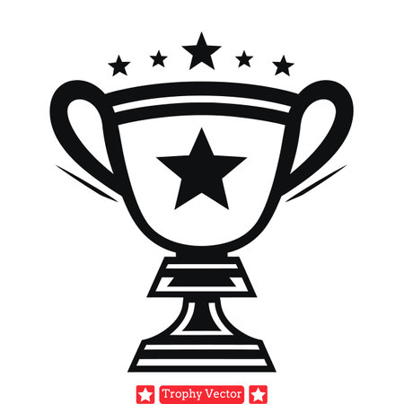 Glory in Silhouette  Trophy Icons for Successのイラスト素材