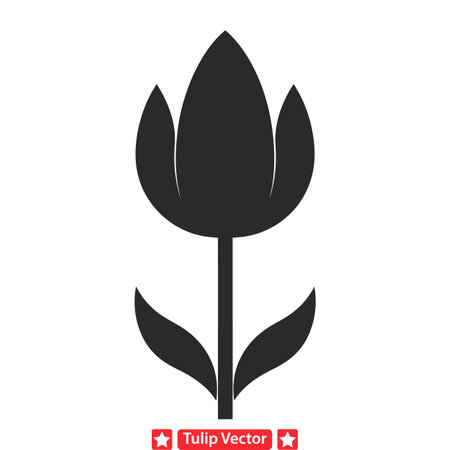 Blooming Beauties  Exquisite Tulip Vector Silhouettes Setのイラスト素材