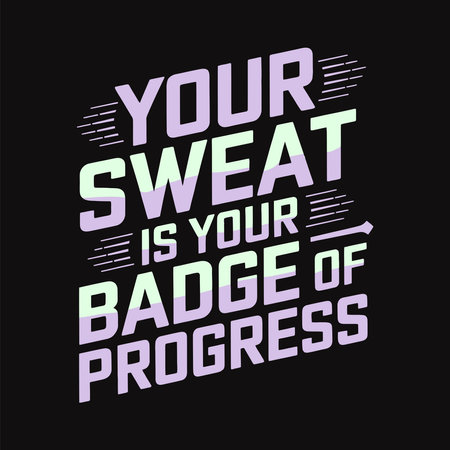 Bold Typography for Gym Enthusiasts Who Push Through Every Fitness Goalのイラスト素材