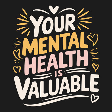 Beautiful and Supportive Mental Health Quote for Inspiring SelfCompassionのイラスト素材