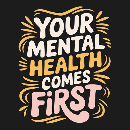 Beautiful and Encouraging Mental Health Quote for Personal Growth and Healingのイラスト素材