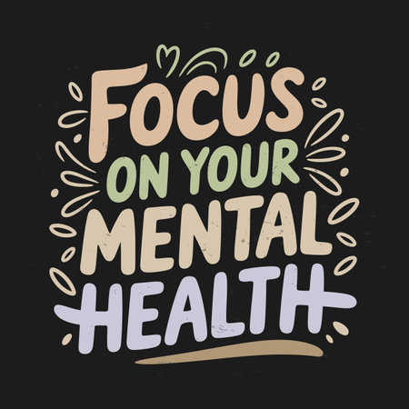 Typography Quotes to Promote Positive Mental Health Awarenessのイラスト素材