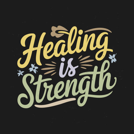 Uplifting Mental Health Typography for Personal Growth and Strengthのイラスト素材