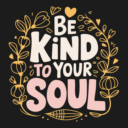 Heartfelt Mental Health Quote for SelfCare and Building Inner Resilienceのイラスト素材