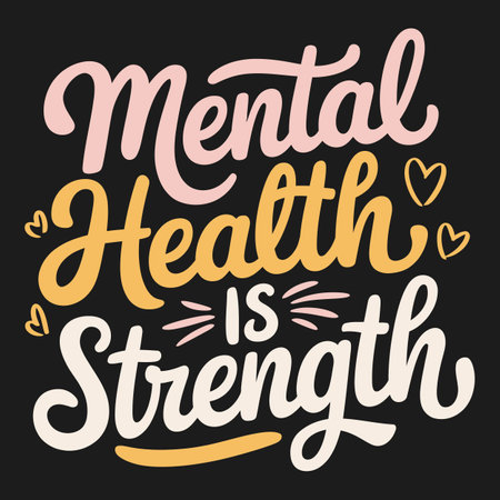 Unique Mental Health Quote Design to Promote Emotional Strength and Hopeのイラスト素材