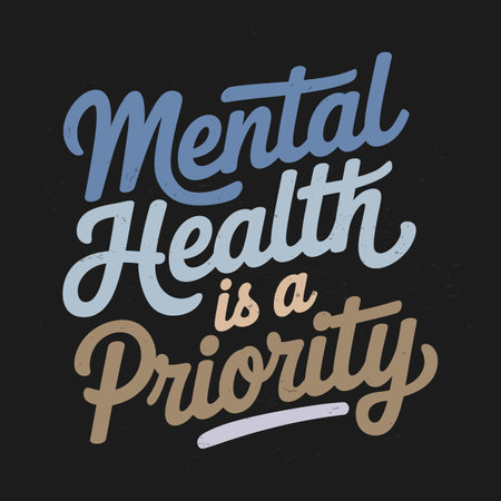 Typography Art with Positive Mental Health Quotes   Supportive Wordsのイラスト素材