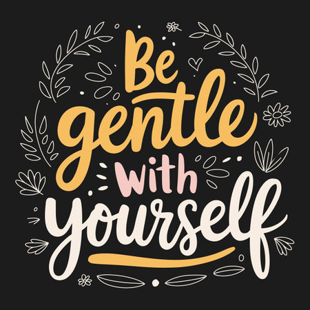 Elegant and Supportive Mental Health Quote for SelfCare and Inner Peaceのイラスト素材