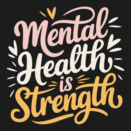 Modern Quote Design on Mental Health for Inspiring SelfCompassionのイラスト素材