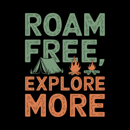 Travel Without Boundaries with Inspiring Travel Typography Design for Fearless Explorersのイラスト素材