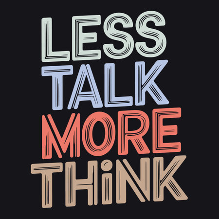 Thinking Before Speaking Less Talk More Think Deep Introvert Posterのイラスト素材
