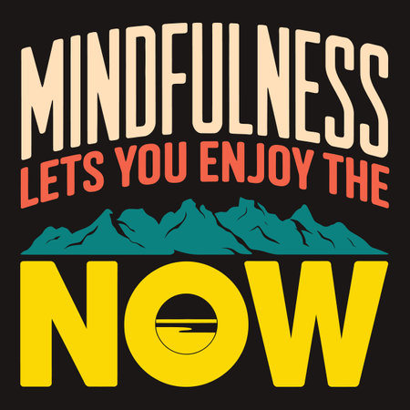 Vintage motivational poster with text Mindfulness is the only one you need, vector illustrationのイラスト素材