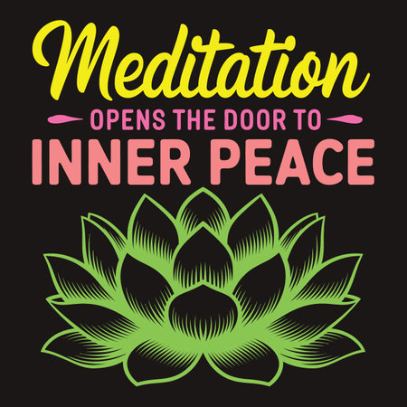 Meditation for the soul. Motivational and inspirational quote.のイラスト素材
