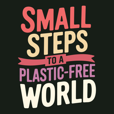 Small Stjpg Create a Plastic Free World Bold Typography Poster Vector for Environmental Sustainabilityのイラスト素材