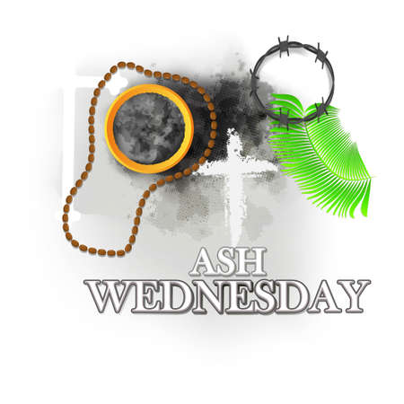 Ash Wednesday wishes greeting, banner, poster, Vector Imageのイラスト素材
