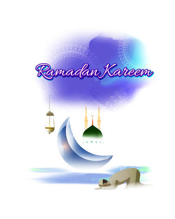 greeting for holy Islamic month Ramadan vector imageのイラスト素材
