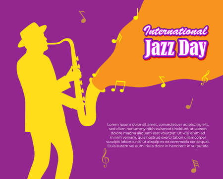 vector illustration for international jazz dayのイラスト素材