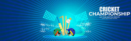 vector illustration for cricket championship league, cricket tournament, concept background for cricket sportのイラスト素材