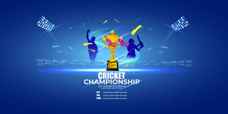 vector illustration for cricket championship league, cricket tournament, concept background for cricket sportのイラスト素材