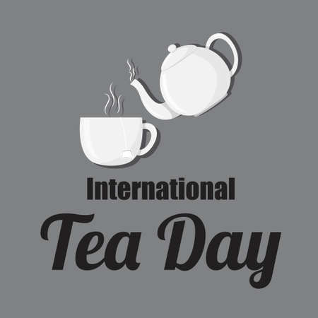 Vector illustration concept of International Tea Day.のイラスト素材