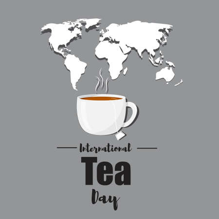 Vector illustration concept of International Tea Day.のイラスト素材