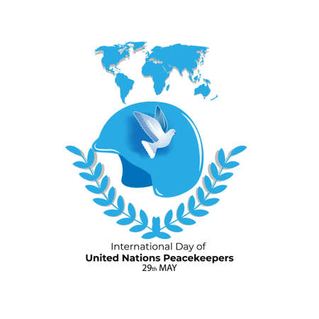 Vector illustration concept of International Day of United Nations Peacekeepers. May 29.のイラスト素材