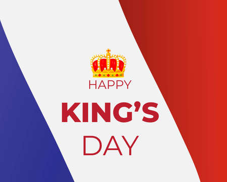 Vector illustration concept of King's Day celebrations in Netherlands. Dutch national holidayのイラスト素材