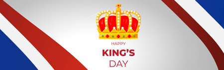 Vector illustration concept of King's Day celebrations in Netherlands. Dutch national holidayのイラスト素材