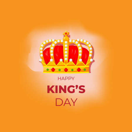 Vector illustration concept of King's Day celebrations in Netherlands. Dutch national holidayのイラスト素材