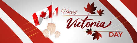 Vector illustration concept greeting of Happy Victoria Day, Canada.のイラスト素材