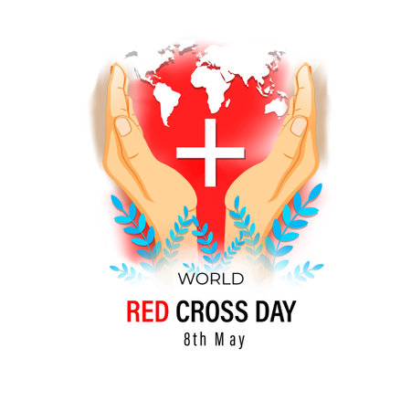 vector illustration for world red cross day-8th Mayのイラスト素材
