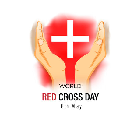 vector illustration for world red cross day-8th Mayのイラスト素材